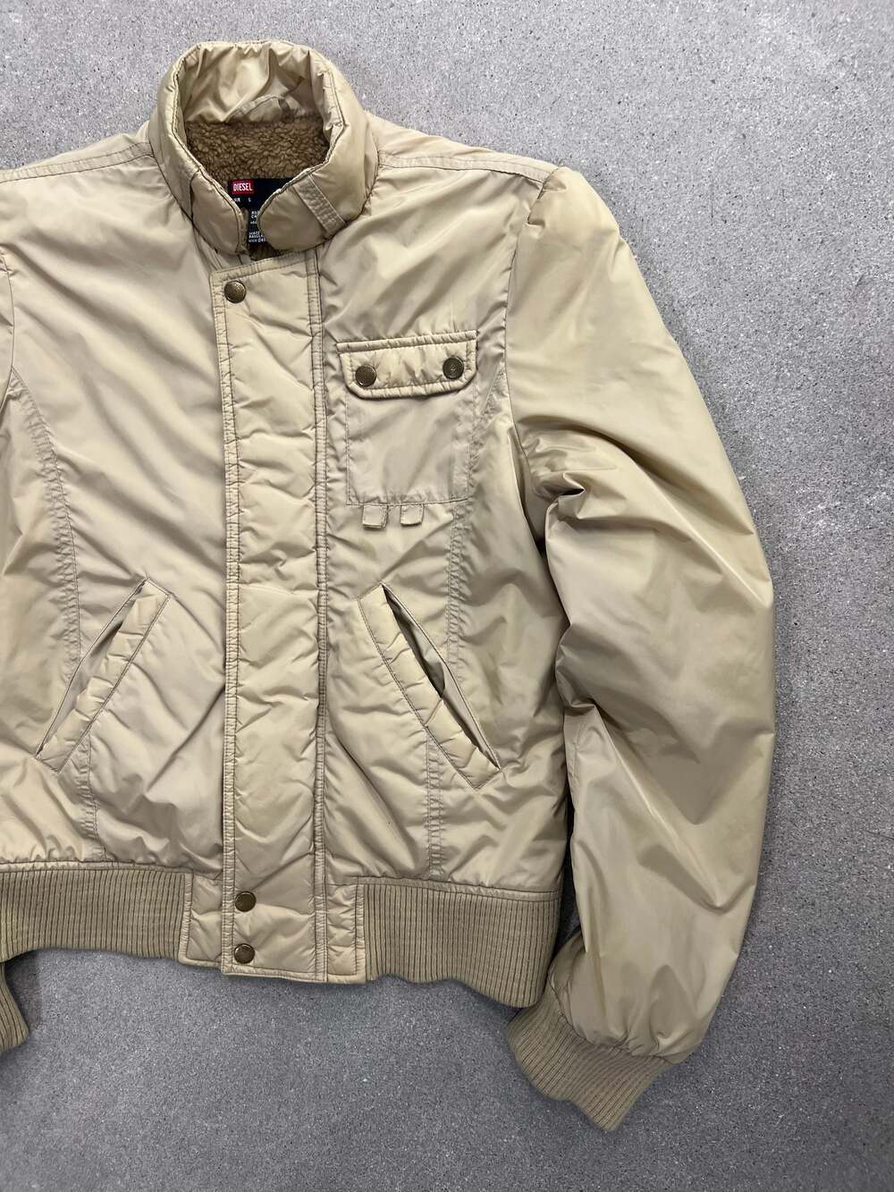 Vintage Y2K Diesel Sherpa-Lined Bomber Jacket - S - Picture 2 of 4